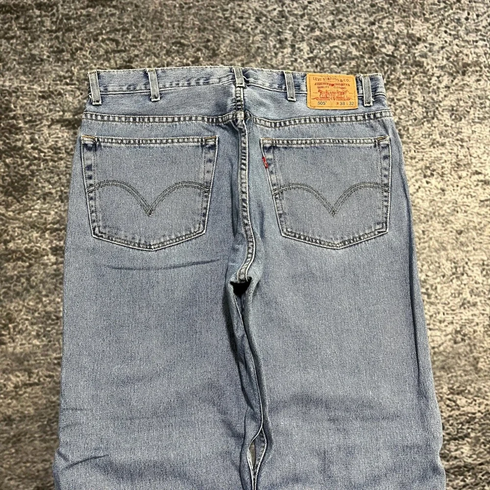 Levi's 505 Regular Fit Jeans Mens‎ 36x32 Light Blue Denim Vintage Y2K
